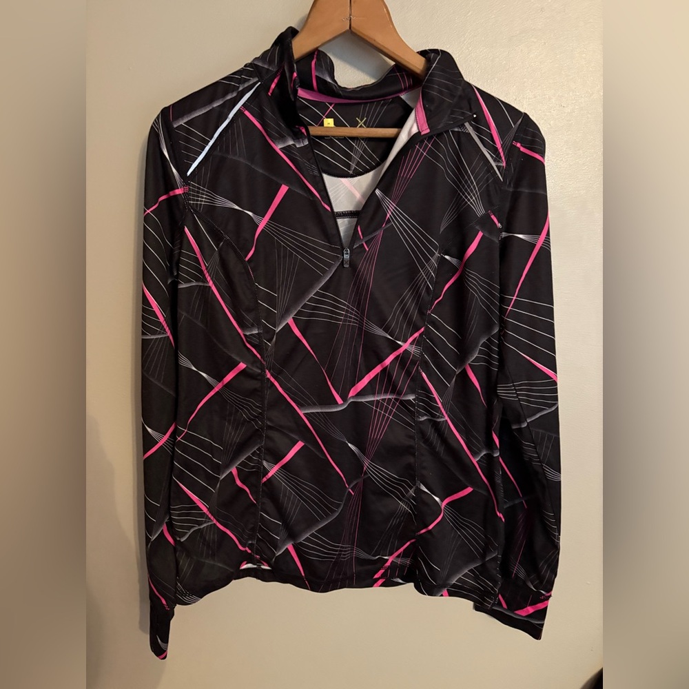 Xersion Pullover 
Black and Pink Quarter Zip